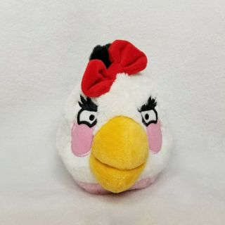 Angry Birds 5 " Matilda White Girl Bird With Red Bow Plush Stuffed Animal