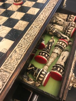 Aztec vs Conquistador Chess Set,  wood and resin 3