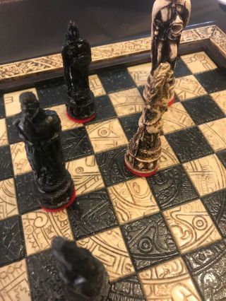 Aztec vs Conquistador Chess Set,  wood and resin 4