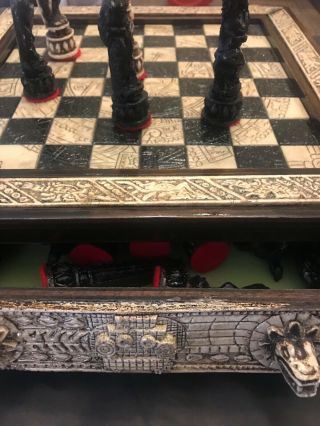 Aztec vs Conquistador Chess Set,  wood and resin 5