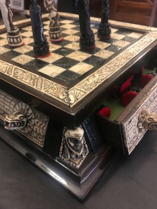 Aztec vs Conquistador Chess Set,  wood and resin 6