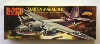 Aurora Famous Fighter B - 26d Martin Marauder Wwii 1/4 " Scale Model Kit 371 - 2.  59