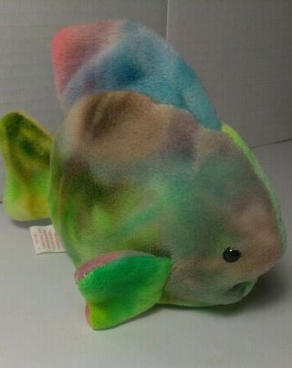 Authentic Ty Beanie Baby Coral the Tie - Dye Fish Rare 3rd/1st Gen 4