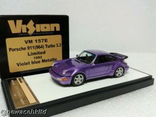 Porsche 911 (964) Turbo 3.  3 Limited 1992 Violet Blue Make Up Model 1/43 Vm157e