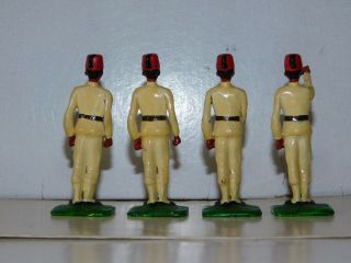 Old 1980s Metal,  British Egyptian Army,  Artillery Gunners? Standing,  4 Piece Set 2