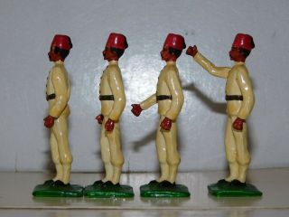 Old 1980s Metal,  British Egyptian Army,  Artillery Gunners? Standing,  4 Piece Set 3
