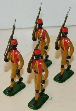 Old 1980s Metal,  British African Army,  African Rifles In Red Vests,  4 Piece Set