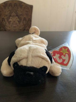 Ty Beanie Baby - Pugsly The Pug Dog (8 Inch) - Mwmts Stuffed Animal Toy