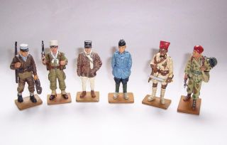 6 X Del Prado Die Cast Metal Soldiers Figures - France Military Wwii To 1957