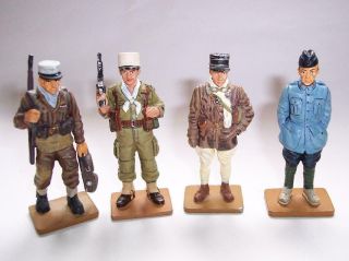 6 x DEL PRADO Die Cast Metal SOLDIERS FIGURES - FRANCE Military WWII To 1957 3