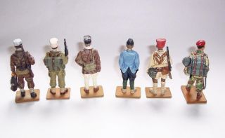 6 x DEL PRADO Die Cast Metal SOLDIERS FIGURES - FRANCE Military WWII To 1957 5