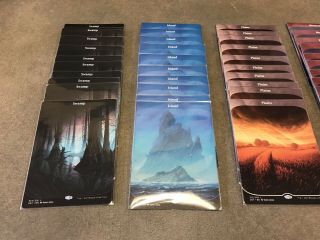50x Unstable Lands Sleeved Full Art Island,  Swamp,  Mountain,  Plains,  Forest 2