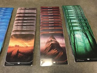 50x Unstable Lands Sleeved Full Art Island,  Swamp,  Mountain,  Plains,  Forest 3