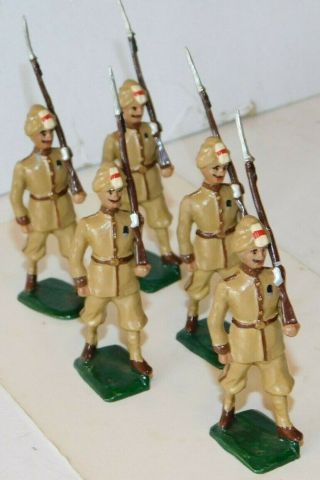 Old 1980s Metal,  British Indian Army,  12th Frontier Force Marching,  5 Piece Set