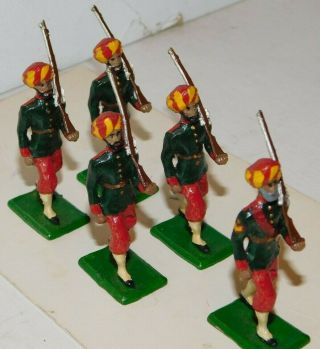 Old 1980s Metal,  British Indian Army,  43rd Erinpura Regiment Marching,  5 Pc.  Set
