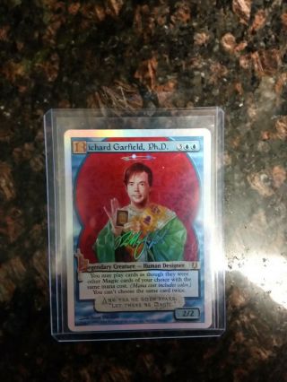 Richard Garfield Ph.  D.  (foil) Unhinged,  Never Played And Double Sleeved.
