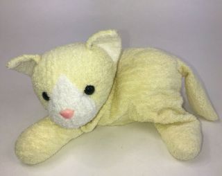 Animal Alley Yellow Kitty Cat Soft White Floppy Plush Stuffed Animal 8 "