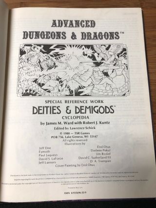 Deities & Demigods Cthulhu and Melnibonean TSR AD&D 144 Pages 1980 1st Edition 3