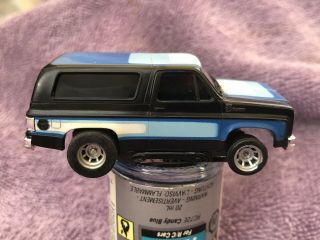 Aurora AFX,  Chevy Blazer,  Black,  Blue,  Lighted Magnatraction Chassis,  HO Slot SUV. 6