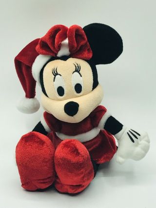 Disney Just Play Christmas Minnie Mouse Plush Stuffed Animal 8”