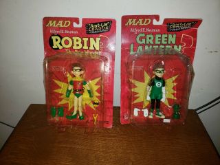 Mad " Just - Us " League Of Stupid Heroes Alfred E.  Neuman As Robin & Green Lantern
