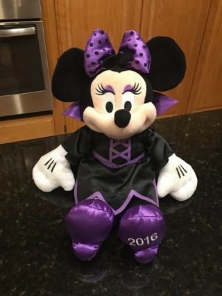Disney Minnie Mouse Vampire Plush Halloween Purple 15” Stuffed Dracula 2016