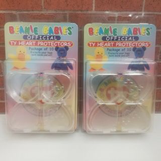 Ty Beanie Baby Heart Tag Protectors Official Authentic 2 Packs 10 Per Pk