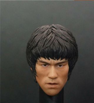 Custom 1/6 Scale Bruce Lee Head Sculpt For Hot Toys Figure Body