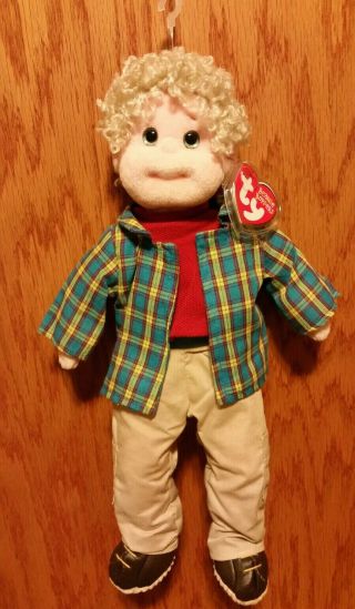 Ty Beanie Boppers Rugged Rusty Plush Doll Blonde Teenage Boy Stuffed Toy