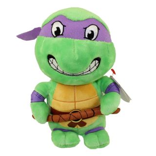 Ty 6 " Beanie Baby Teenage Mutant Ninja Turtles Donatello Heart Tags Mwmt 
