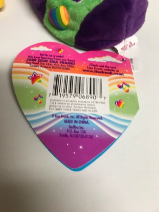 Lisa Frank BUZZ Fantastic Beans Plush Bumble Bee Rainbow Heart 8 
