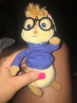 Ty Simon From Alvin And The Chipmunks Beanie Baby 7 Inch Plush Toy