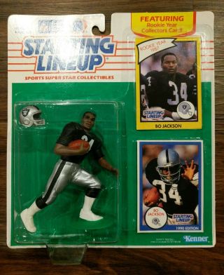 Starting Lineup Bo Jackson 1990 Figure Toy Nib Nfl Slu Raiders Football Card