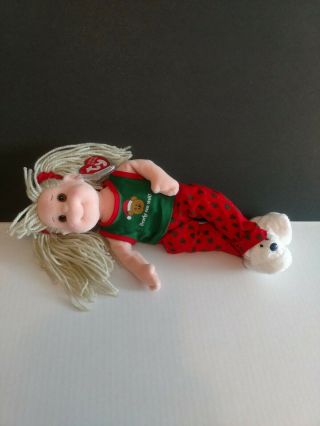Ty Beanie Boppers " Jolly Janie " Bearly Can Wait 12 " Holiday Doll 2001 Retired