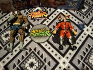 Street Fighter Sota Toys Round 1 M.  Bison Figure/sagat 2pc Set
