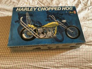Vintage 1968 Revell Harley Chopped Hog Motorcycle Chopper 1/8 Model Kit