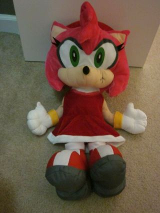 Large 22” Amy Rose Plush Sonic The Hedgehog Stuffed Animal By Toy Network