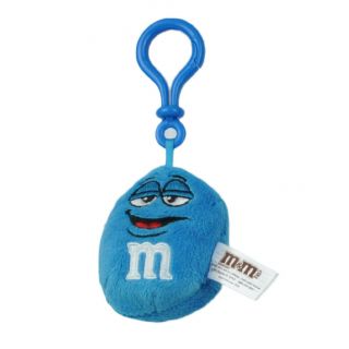 M&m Blue Character Face Plush Key Chain Clip 3 