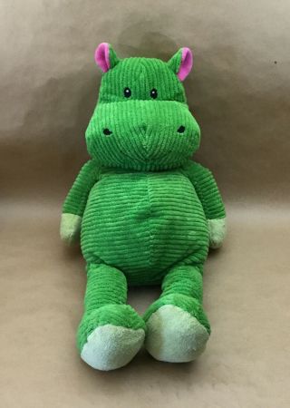 Old Navy Green Hippo Plush Corduroy Pink Stuffed Toy 26 " Chenille Jungle Safari