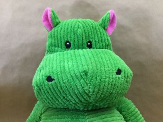 Old Navy Green Hippo Plush Corduroy Pink Stuffed Toy 26 