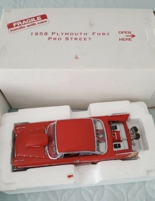 Danbury 1958 Plymouth Fury Pro Street Dragster 1:24 Scale Diecast Model Car