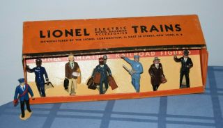 Rare 1930s Lionel Trains 550 Lead Railroad Figures Set Boxed With Extra Figure