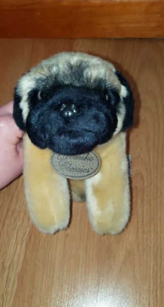 Russ Berrie Yomiko Classics Pug Dog Stuffed Plush Animal Toy 11 "