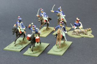 1/72 Scale Painted Airfix Hussars Set Of 6 Figures Napoleonic Waterloo Cavalry