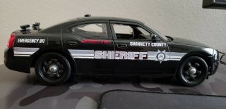 1/18 Welly Police Dodge Charger With Patterened Lights.  Gwinnett County Sheriff