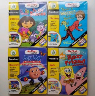 My First Leappad 4 Preschool Books Cartridges Dora Dr Seuss Jayjay Spongebob
