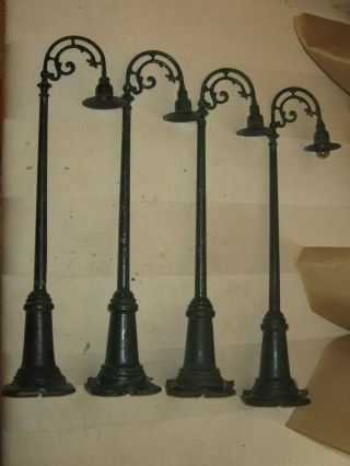 (3) Lionel Prewar 61 Street Lamp Single Gooseneck Street Lights Standard Gauge O