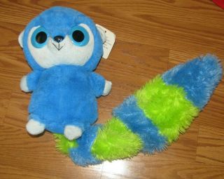Ideal Toys Direct Blue Green Lemur Plush Stuffed Animal 10 " Big Eyes With Tag