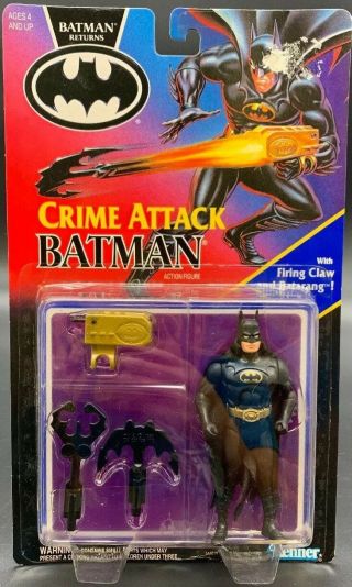 Kenner 1991 Batman Returns Movie Crime Attack Firing Claw & Batarang Figure