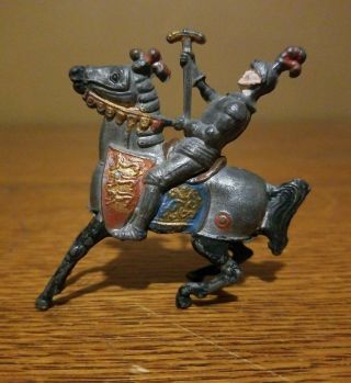 Cherilea England Toy Soldier Medieval Knight Middle - Age Metal Figure on Horse 3